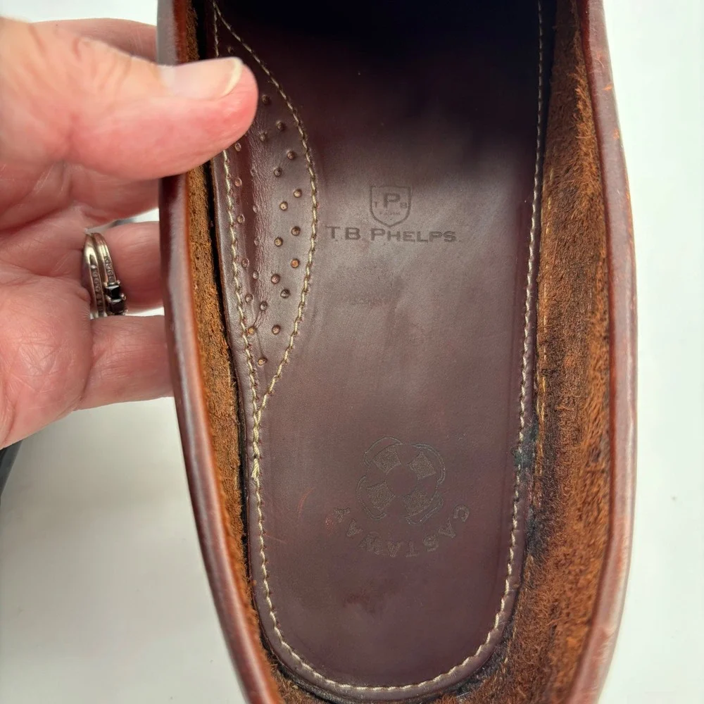 TB Phelps Castaway Bit Loafer Mens 8.5W Brown Leather Horsebit Driver